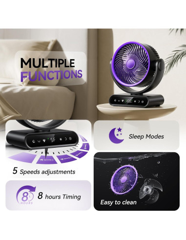 Ventilador Recargable 40000mAh Doublepow HY8118 Oscilante 120