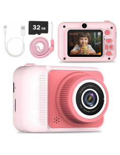 Cámara de Juguete LETONGJH Q1 1080P Rosa con 32GB
