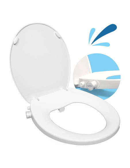 Asiento de Inodoro Bidet GenieBidet Redondo con Boquillas Ajustables