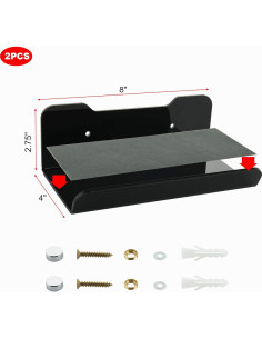 Estantes Flotantes Acrílico Cosmos 20.32x10.16cm Negro 2 Pcs 2