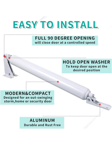 2 Juegos de Cierres de Puerta de Tormenta Josojoou Blanco