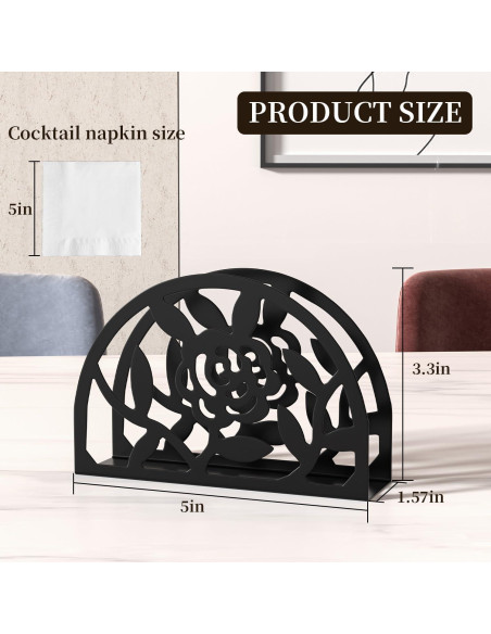 Soporte de Servilletas Epicano Rosa de Metal para Mesa 13.16 cm