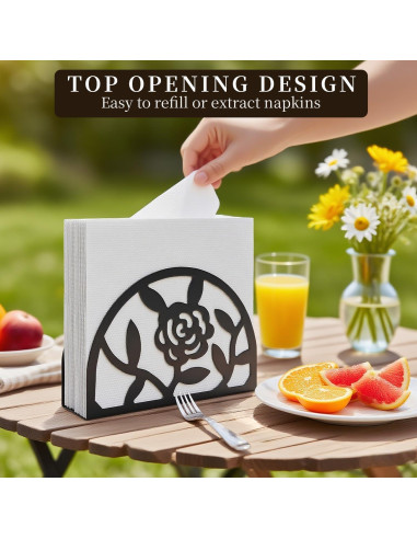 Soporte de Servilletas Epicano Rosa de Metal para Mesa 13.16 cm