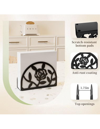 Soporte de Servilletas Epicano Rosa de Metal para Mesa 13.16 cm