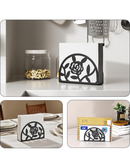 Soporte de Servilletas Epicano Rosa de Metal para Mesa 13.16 cm