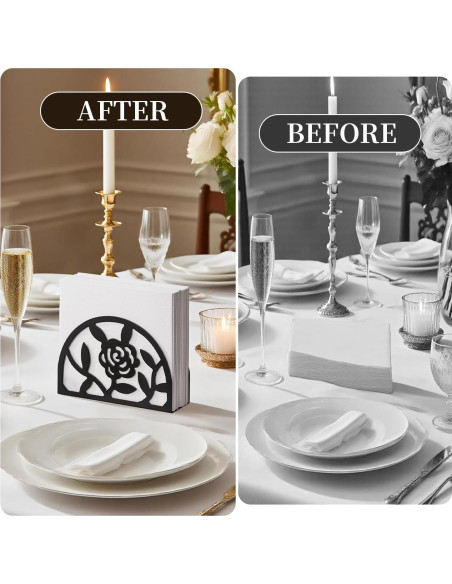 Soporte de Servilletas Epicano Rosa de Metal para Mesa 13.16 cm