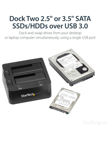 Dock de Disco Duro USB 3.0 StarTech SDOCK2U33 Doble Bahía 2.5/3.5"