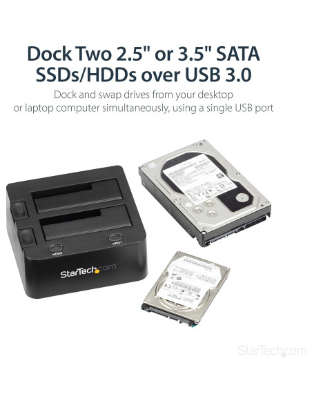 Dock de Disco Duro USB 3.0 StarTech SDOCK2U33 Doble Bahía 2.5/3.5"