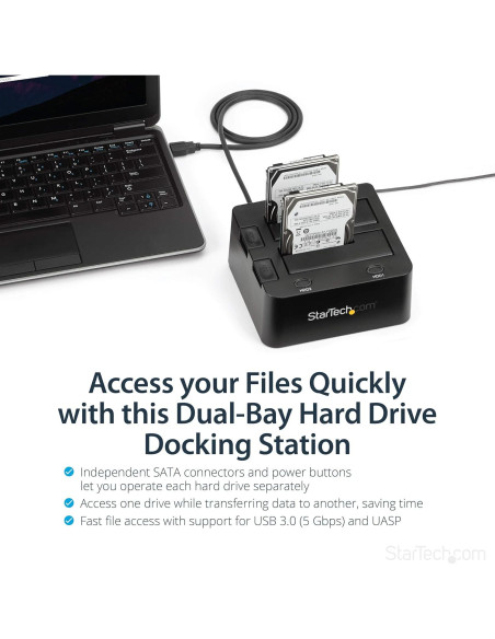 Dock de Disco Duro USB 3.0 StarTech SDOCK2U33 Doble Bahía 2.5/3.5"