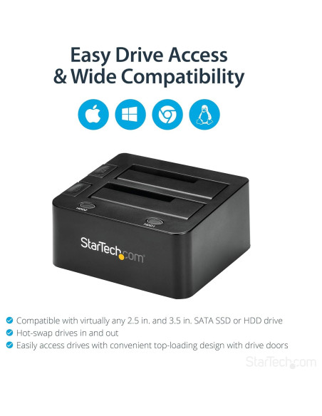 Dock de Disco Duro USB 3.0 StarTech SDOCK2U33 Doble Bahía 2.5/3.5"