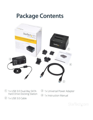 Dock de Disco Duro USB 3.0 StarTech SDOCK2U33 Doble Bahía 2.5/3.5"