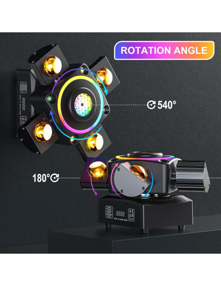 HOLDLAMP Luz Móvil de Cabeza 4 Brazos 120W DMX Efectos RGBW