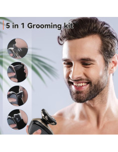 Afeitadora Eléctrica 5 en 1 Hugdew LK-1800 para Hombres Dorado 2