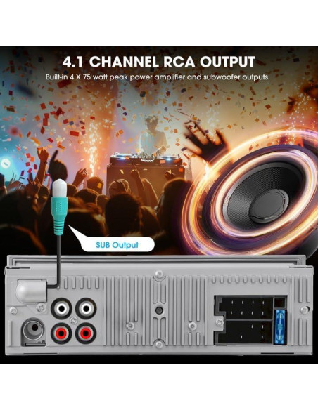 Radio Retro Bluetooth SOUNDKITS Un Din para Auto - Estéreo Vintage