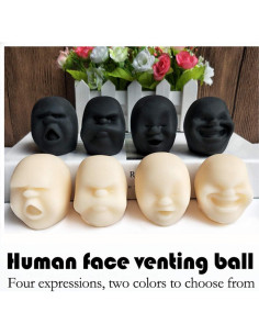 Bola de Estrés Facial Michpong - Juguete Sensorial Negro 119g 2