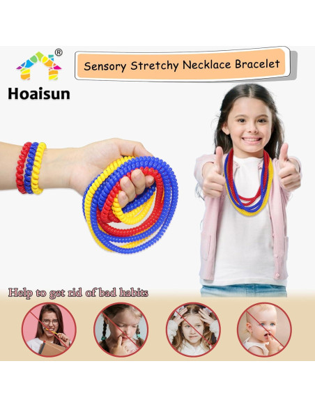 Collares y Pulseras Masticables Hoaisun - Paquete de 12 Unidades