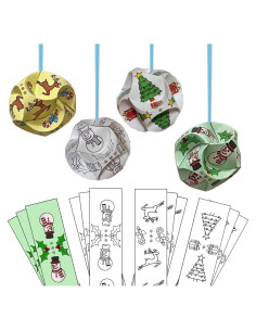 10 Bolas de Origami DIY Navidad - Adornos de Papel Creativos