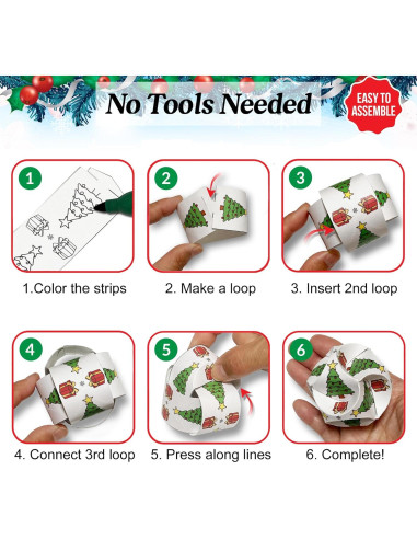 10 Bolas de Origami DIY Navidad - Adornos de Papel Creativos