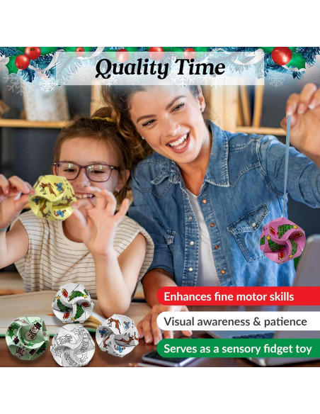 10 Bolas de Origami DIY Navidad - Adornos de Papel Creativos