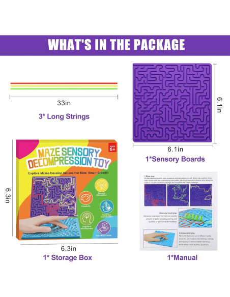 Tablero de Actividad Sensorial Doble Cara Faqeaia Púrpura