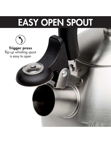 Hervidor de agua Primula Stewart 1.42L acero inoxidable silbante