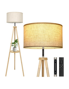 Lámpara de Pie LED Regulable OUTON con Estante y Control Táctil