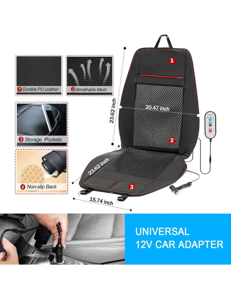 Funda de Asiento Enfriadora Fochutech 12V con Masaje Beige