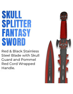 Espada Fantástica SZCO Skull Splitter 68.58 cm Acero Inoxidable 2