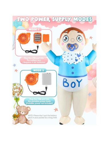 Disfraz Inflable de Bebé para Adultos Wabolay - Revelación de Género
