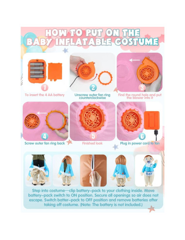 Disfraz Inflable de Bebé para Adultos Wabolay - Revelación de Género