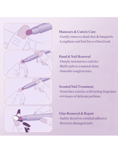 Bolígrafo de Aceite para Cutículas NineRoms 2-en-1 con Punta Cerámica