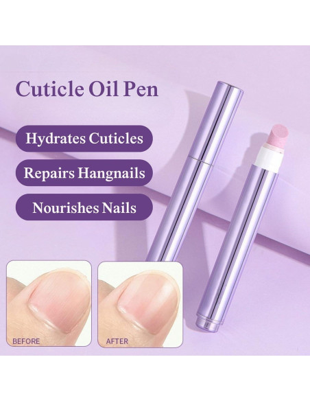 Bolígrafo de Aceite para Cutículas NineRoms 2-en-1 con Punta Cerámica