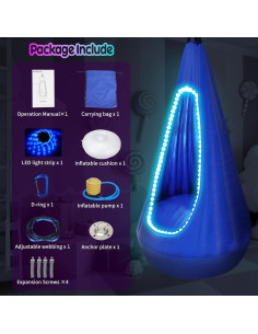 Columpio Pod Iluminado AIHSUMC para Niños - 118 kg - Azul 2