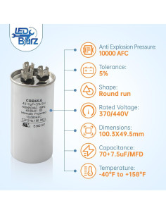 Capacitor de Arranque Doble 40+5 uF Trane CPT00668 440 VAC 2