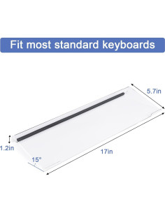 Soporte de Teclado Ergonómico BOOMIBOO Acrílico Transparente 43.2x14.5cm 2