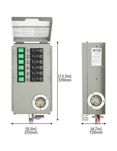 Interruptor de Transferencia HUNTKEY 30A 6 Circuitos 120V Interior