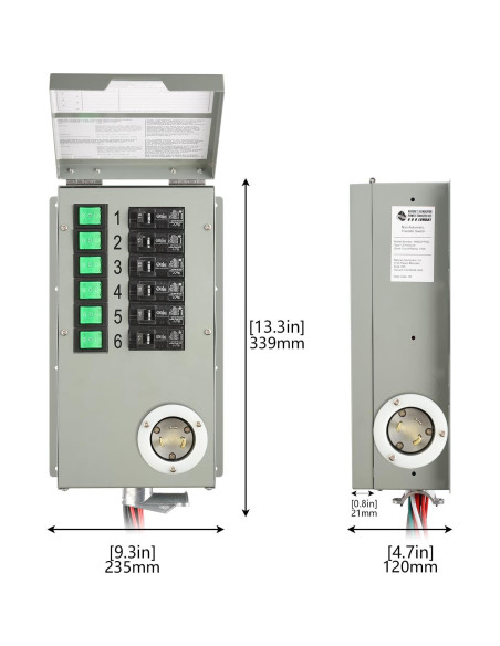 Interruptor de Transferencia HUNTKEY 30A 6 Circuitos 120V Interior