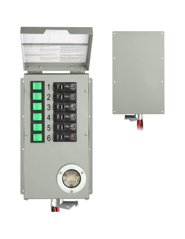 Interruptor de Transferencia HUNTKEY 30A 6 Circuitos 120V Interior