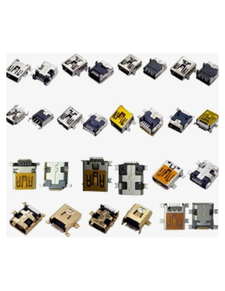 Kit 28Pcs Enchufes Mini USB Femeninos 5/8/10 Pines SMD