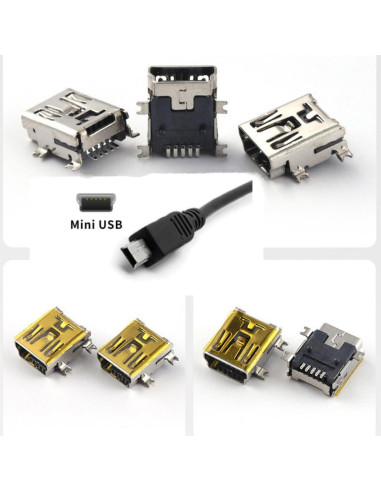Kit 28Pcs Enchufes Mini USB Femeninos 5/8/10 Pines SMD