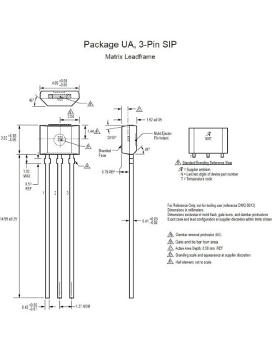 10 Sensores de Efecto Hall A1302KUA-T Bridgold 12.59cm