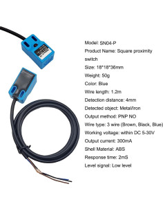 Sensor de Proximidad Inductivo Haldzemo SN04-P PNP NO 4mm 2