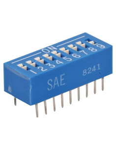 Interruptor DIP deslizante Jameco Valuepro 9 posiciones - Paquete de 20