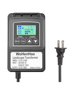 Transformador de Iluminación Wohenhao 100W 12V DC con Temporizador