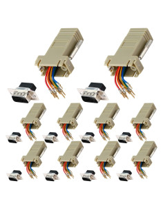 10 Adaptadores DB9 Macho a RJ45 ANMBEST - Conexión Serial