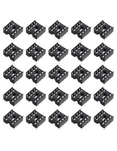 Adaptador de Zócalo DIP IC 25 Pcs MECCANIXITY 2.54mm Negro