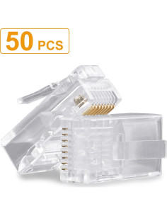 Conectores RJ45 SHD Cat6 Cat5e Cat5 50 Piezas Crimp 2