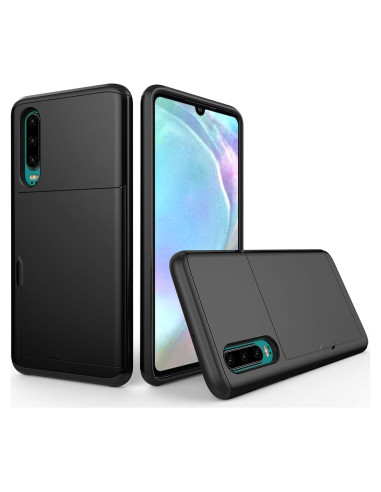 Funda de billetera para Huawei P30 - Protección PC+TPU Negra