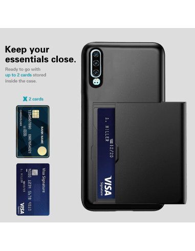 Funda de billetera para Huawei P30 - Protección PC+TPU Negra