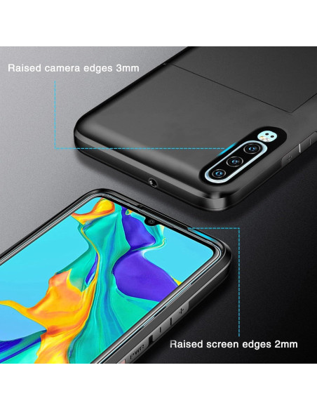 Funda de billetera para Huawei P30 - Protección PC+TPU Negra Funda de billetera para Huawei P30 - Protección PC+TPU Negra